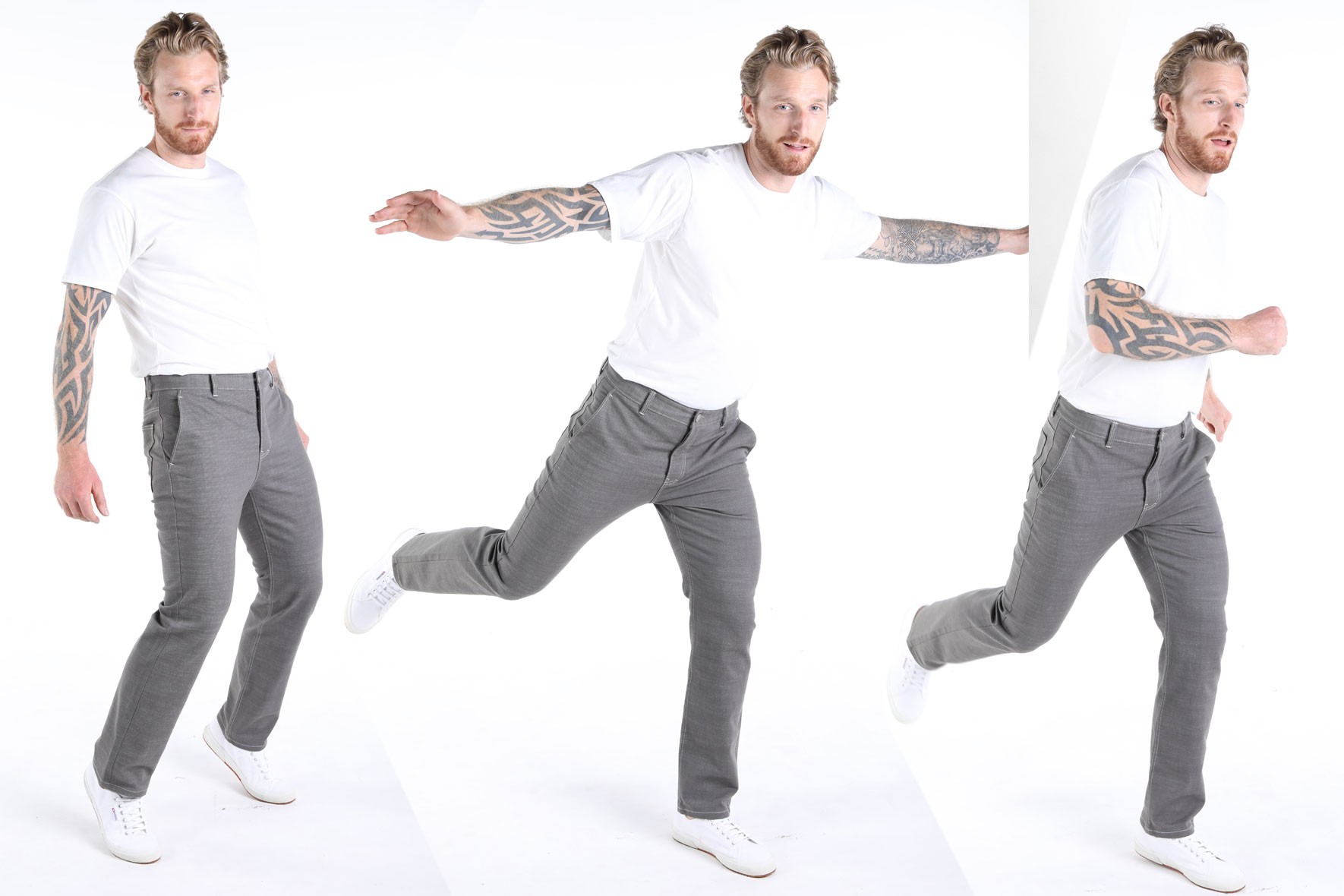 Grau muss nicht langweilig sein - Herren Jeans Hellgrau